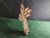 Picture of Large Eon Cross: Marbled Pink Cuts with Cathedral Wispy White