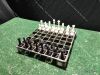 Picture of Chessboard Rockcandy Edition: Rolled Solid Black and Cotton Candy Wispy Clear Stained Glass with Free 3D Printed Chess Pieces