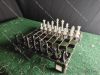 Picture of Chessboard Rockcandy Edition: Rolled Solid Black and Cotton Candy Wispy Clear Stained Glass with Free 3D Printed Chess Pieces