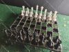 Picture of Chessboard Rockcandy Edition: Rolled Solid Black and Cotton Candy Wispy Clear Stained Glass with Free 3D Printed Chess Pieces